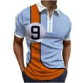 thumbnail image 1 of Mens Zipper Polos Shirts Short Sleeve Casual Slim Fit Athletic Tennis Golf Poloss T-Shirt Tops Geometric Print Shirt, 1 of 3