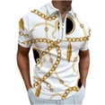 thumbnail image 1 of Mens Zipper Polos Shirts Short Sleeve Casual Slim Fit Athletic Tennis Golf Poloss T-Shirt Tops Geometric Print Shirt, 1 of 3