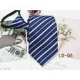 thumbnail image 1 of Mens Zipper Tie Business Wedding Solid Checks Striped Microfiber Necktie, 1 of 10