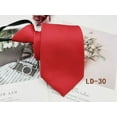 thumbnail image 1 of Mens Zipper Tie Business Wedding Solid Checks Striped Microfiber Necktie, 1 of 10