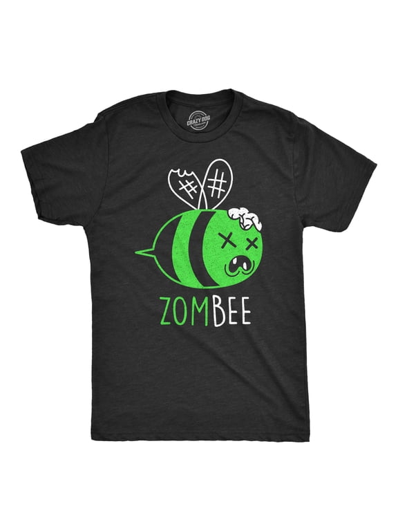 Mens Zombee T Shirt Funny Zombie Halloween Bumble Bee Novelty Graphic Tee Graphic Tees