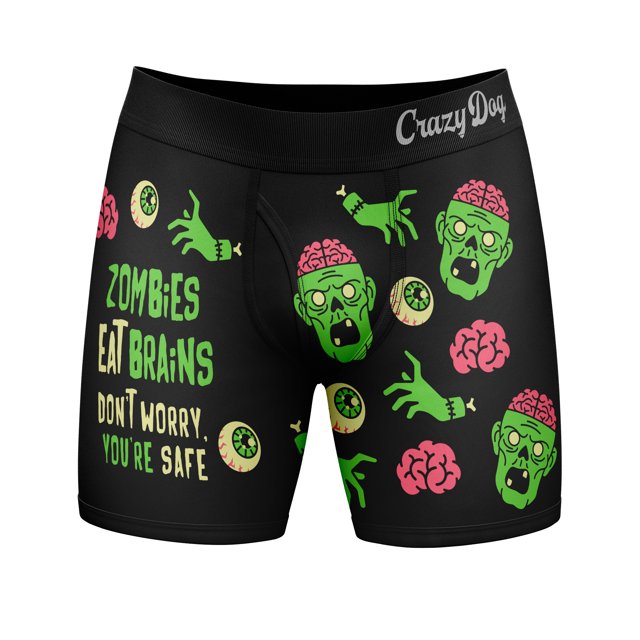 Mens Zombies Eat Brains Don't Worry You're Safe Boxer Briefs Funny