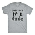thumbnail image 1 of Mens Zombies Hate Fast Food T Shirt Funny Running Halloween Novelty Tee Graphic Tees, 1 of 7