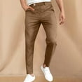 thumbnail image 1 of Mens and Big Men's Mens Pants Solid Casual Multiple Zipper Button Pockets Outdoor Straight Type Fitness Pants Cargo Pants Trousers Men's Trousers, 1 of 6