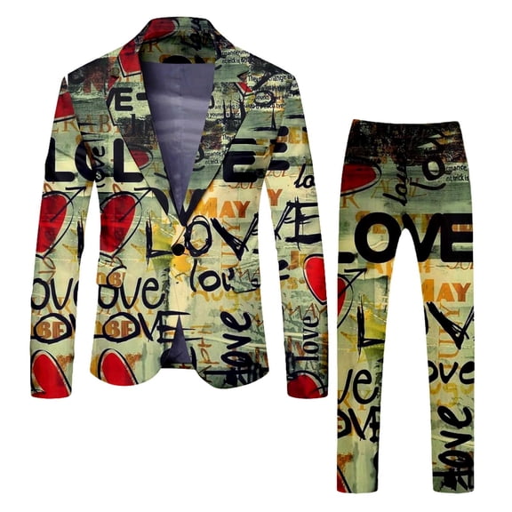 Mens and Womens Gift Sets Valentines Rose All Print Printed Jacket Bottom Mens and Womens Knit Pants