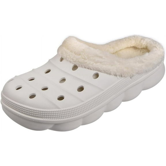Mens and Womens Lined Clogs, Unisex Winter Fleece Breathable Walking Garden Shoes Warm Non-Slip Mule Footwear