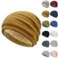 thumbnail image 1 of Mens and Womens Ribbed Knit Beanie for Cold Weather Solid and Striped Design Thermal Winter Cap, 1 of 3