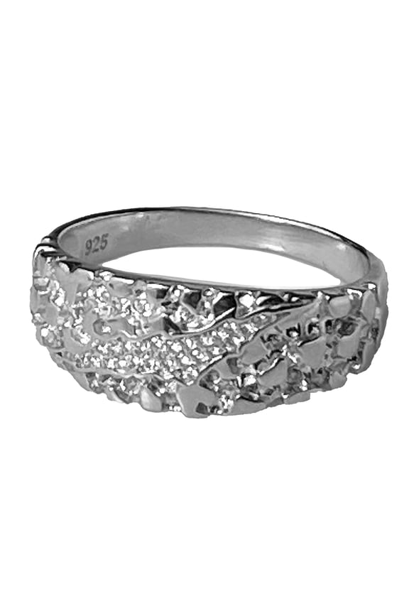 Mens and Womens Solid Real 925 Sterling Silver Claw Mark Nugget Ring Anillo De Plata Size 8