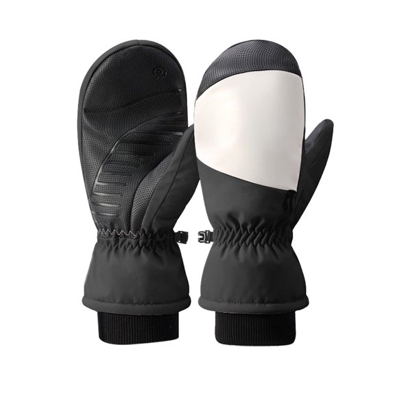 Mens and Womes Ski Gloves: Wind-Proof Water Resistant Winter Mitten Single -board finger ski gloves - black