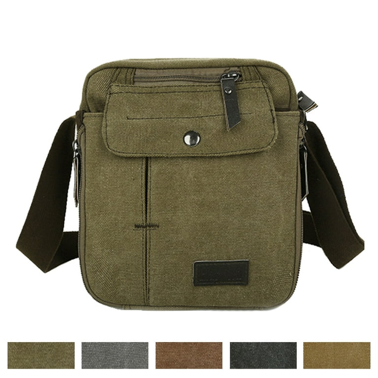 Mens bag Canvas Shoulder Bag Small Messenger Crossbody Bag Work Bag Vintage  Multi-function (Green) - Walmart.com