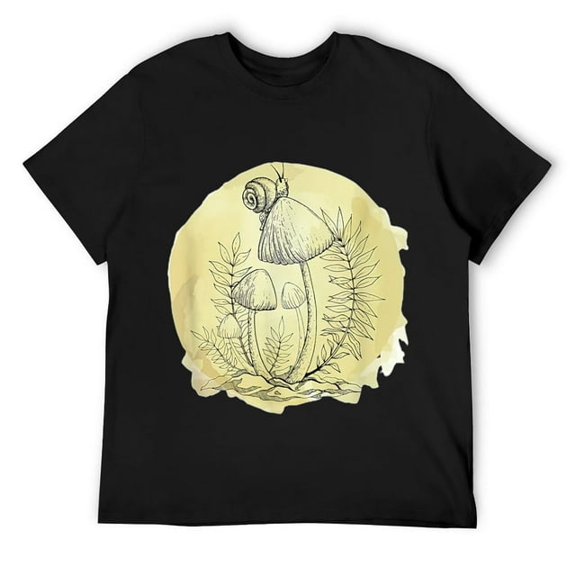 Mens cottagecore mushroom T-Shirt Black - Walmart.com