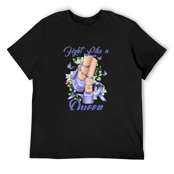 Mens fight like a queen stomach cancer awareness Sweatshirt Black Medium
