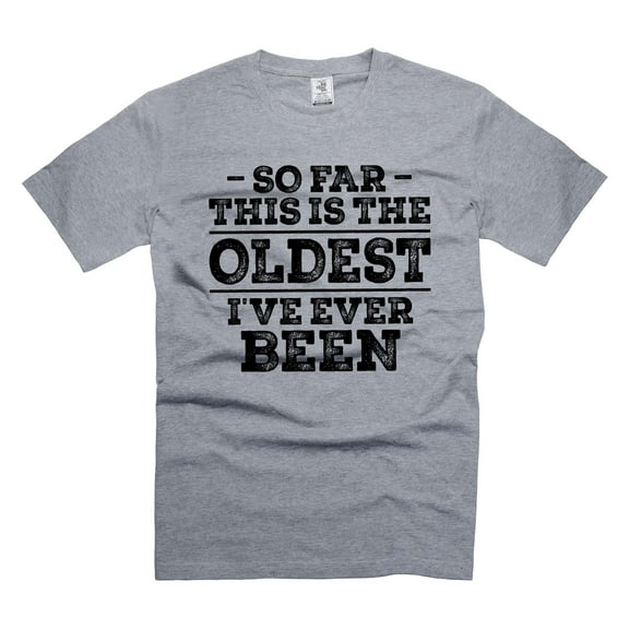 Mens funny Birthday gift T-shirt birthday anniversary gift tee funny text printed graphic tee (Large Grey)