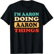 Mens funny school Name Aaron T-Shirt