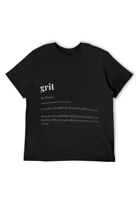 Mens grit Definition Dictionary Design T-Shirt Black