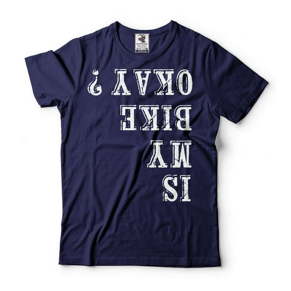 Mens is My Bike Okay T-shirt Cycling Cyclist Motorbike Biking Gift Shirt Motorcycle Joke shirt (Large Navy Blue)