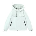 thumbnail image 1 of Mens jacket Men's Solid Color Waterproof Long Sleeved Hooded Workwear With Multiple Pockets Jacket,Men's jackets Oversized Tops for Men Fashion Cool Jackets for Men Jackets for Women Trendy, 1 of 7