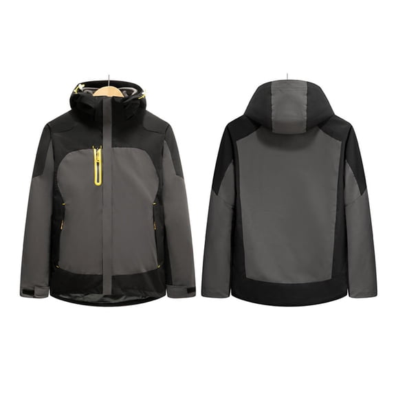 Mens jacket Unisex Casual Faddish Solid Patchwork Long Sleeves Zipper Hooded Stand Collar Outwear Sports Coat Jacket,Men's jackets Fashion Cool Jackets for Men Jackets for Women Trendy