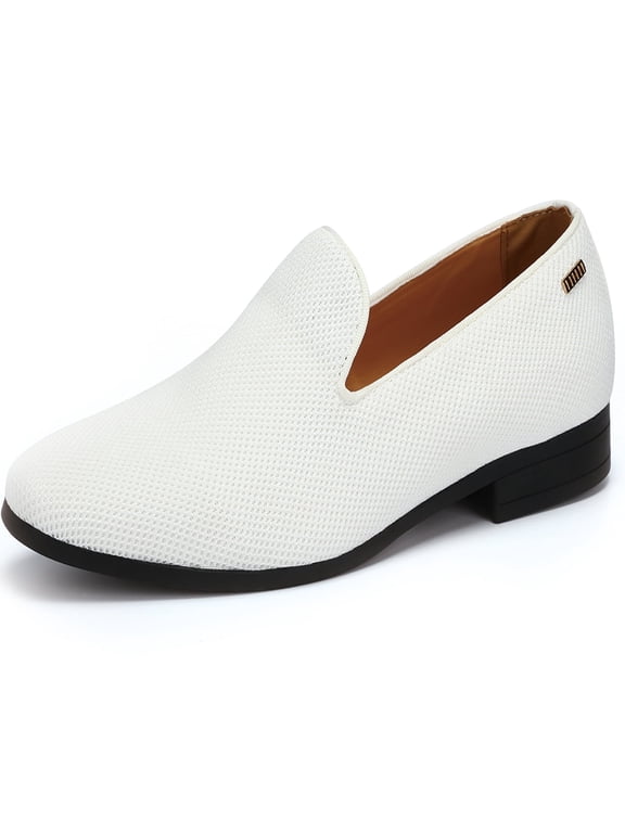 Mens loafers dress shoes Formal Tuxedo Shoes For Prom Graduation Funeral White Size 9