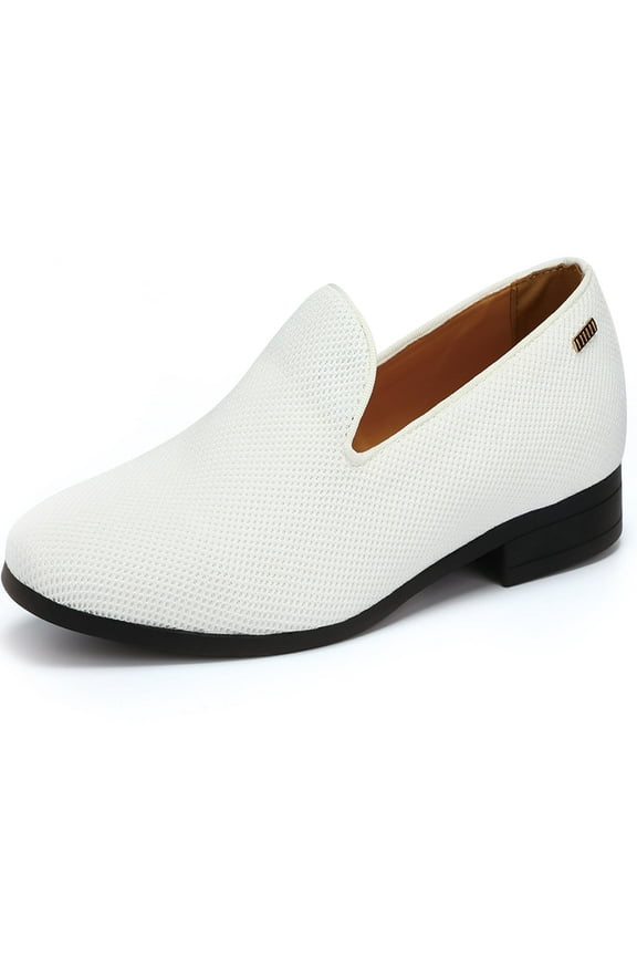 Mens loafers dress shoes Wally Comfortable walking Shoes Tuxedo shoes White Size 8.5