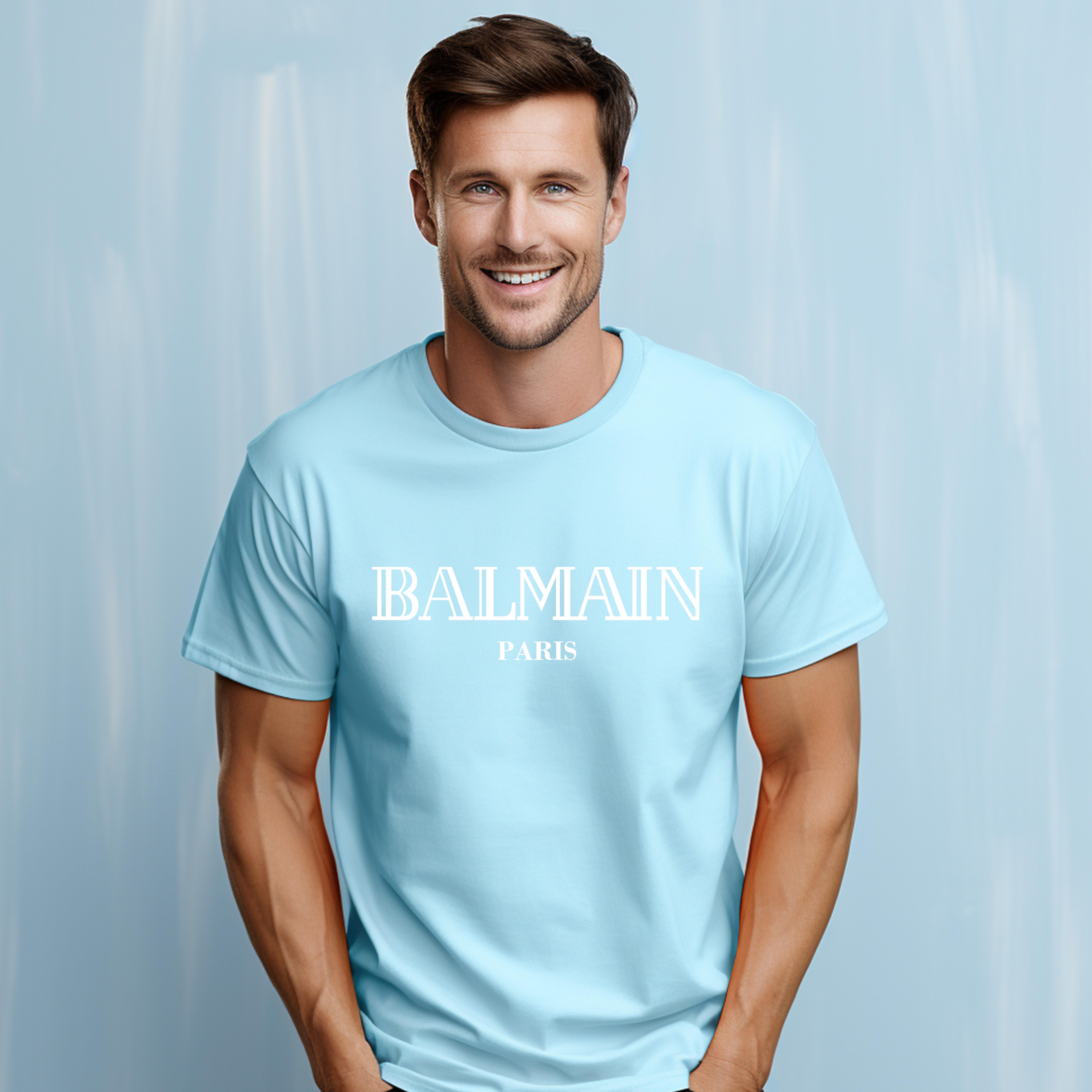 Mens long sleeve t shirts Balmain Unisex T Shirt Balmain Paris Shirt Walmart