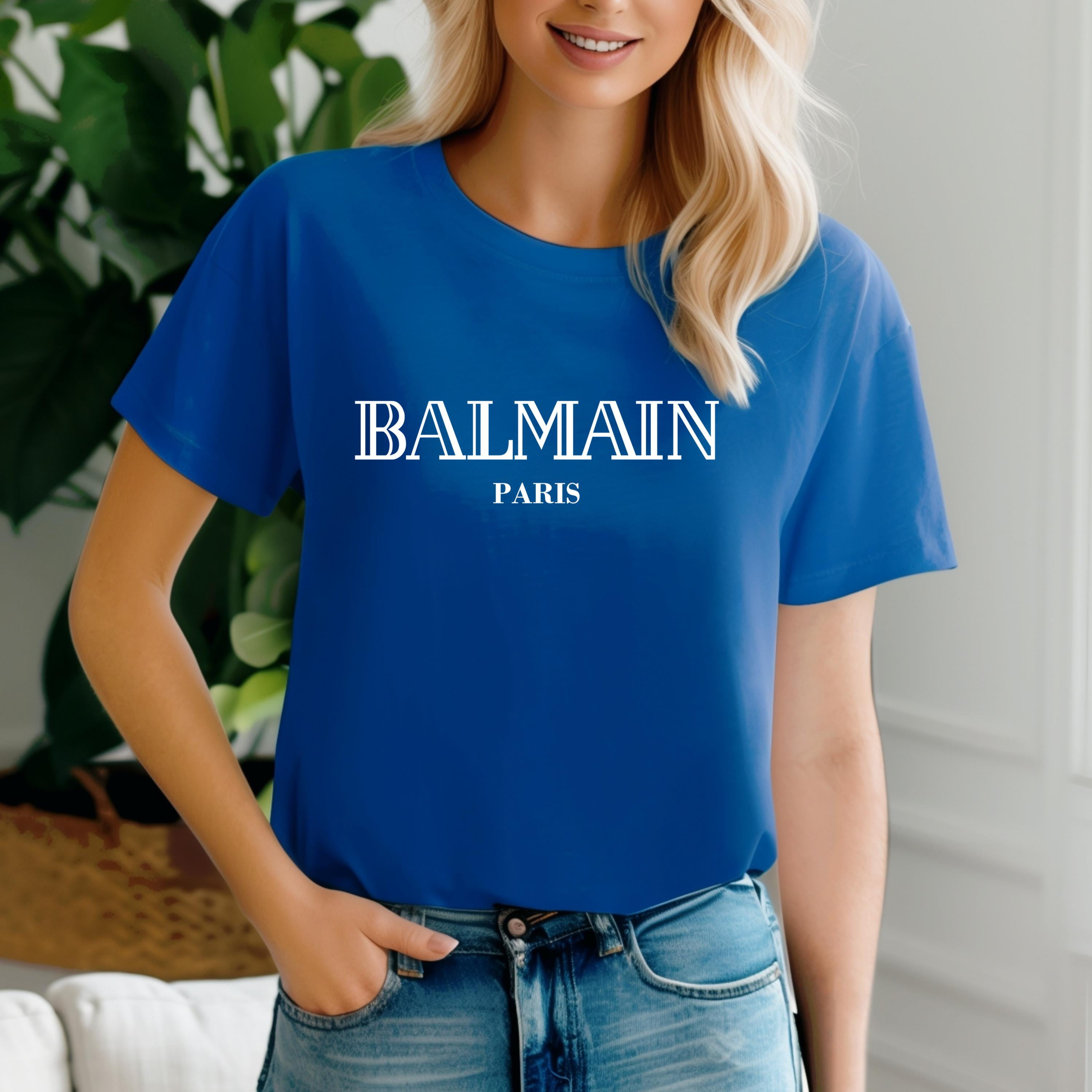 Mens long sleeve t shirts Balmain Unisex T Shirt Balmain Paris Shirt