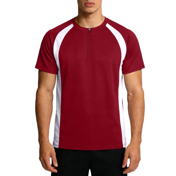 Mens Color Block Reglan Short Sleeve Shirts Lightweight Quick-Dry Athletic Tshirts Loose Fit Crewneck Breathable Tees for Gym