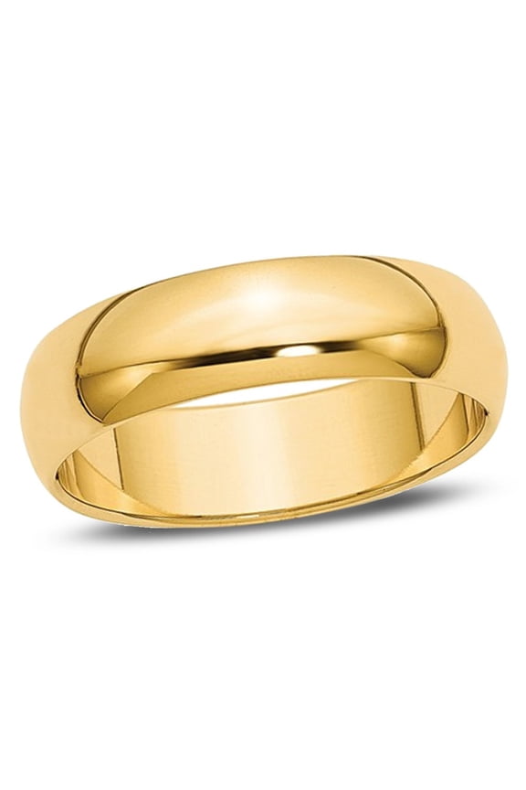 Gem & Harmony Mens or Ladies 14K Yellow Gold 6mm Wedding Band Ring for Men