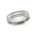 thumbnail image 1 of Gem & Harmony Mens or Ladies Stainless Steel Grooved Wedding Band Ring (6.00MM) for Men, 1 of 5