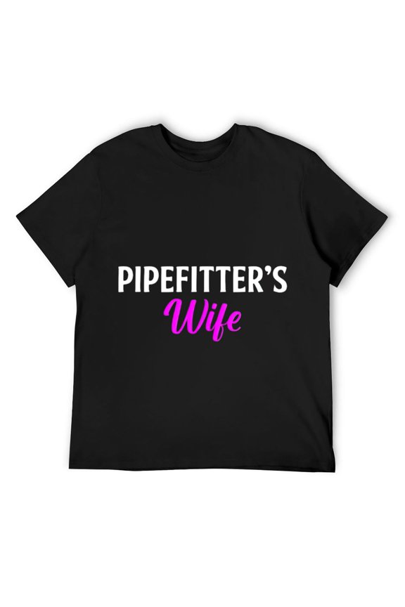 Mens pipefitter's wife pipefitter T-Shirt Black