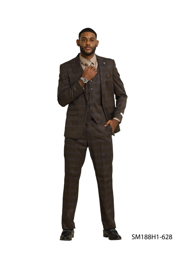 Mens-suit Glen Check by Stacy Adams