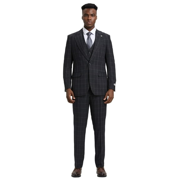 Mens-suit Windowpane By Stacy Adams