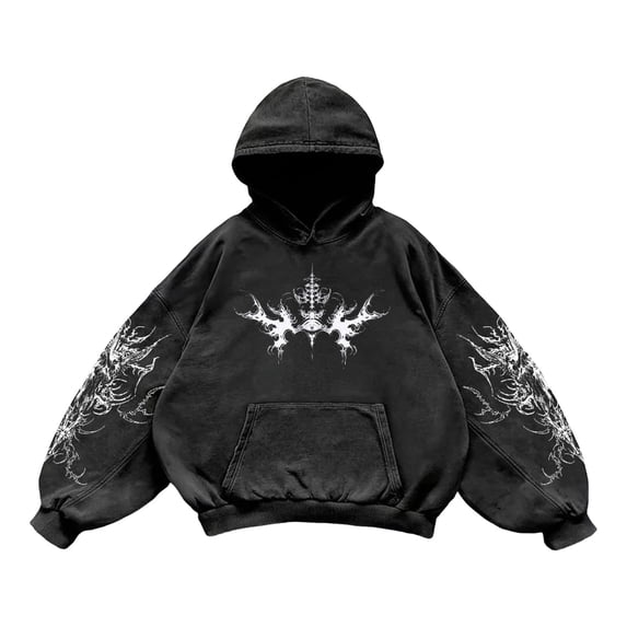 Mens y2k Hoodie Vintage Angel Graphic Hooded Sweatshirt American Gothic Comfortable Pullover Hoodies Fall Winter Fashion Streetwear