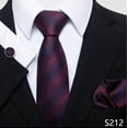 thumbnail image 1 of MensTie Necktie Cufflinks with Pocket Square Set Ties for Boy Formal Neck Strap Youth Tie 8cm, 1 of 7