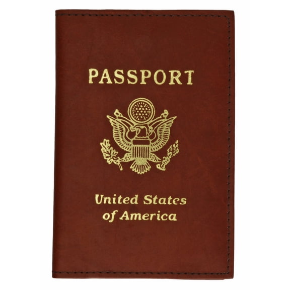 MensWallet RFID Blocking USA Gold Logo Leather Passport Cover Holder RFID 151USA (C)