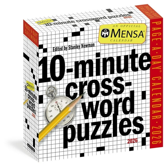 Mensa(r) 10-Minute Crossword Puzzles Page-A-Day(r) Calendar 2026, (Paperback)