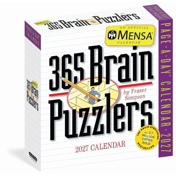 Mensa(r) 365 Brain Puzzlers Page-A-Day(r) Calendar 2027: Word Puzzles, Logic Challenges, Number Problems, and More, (Paperback)