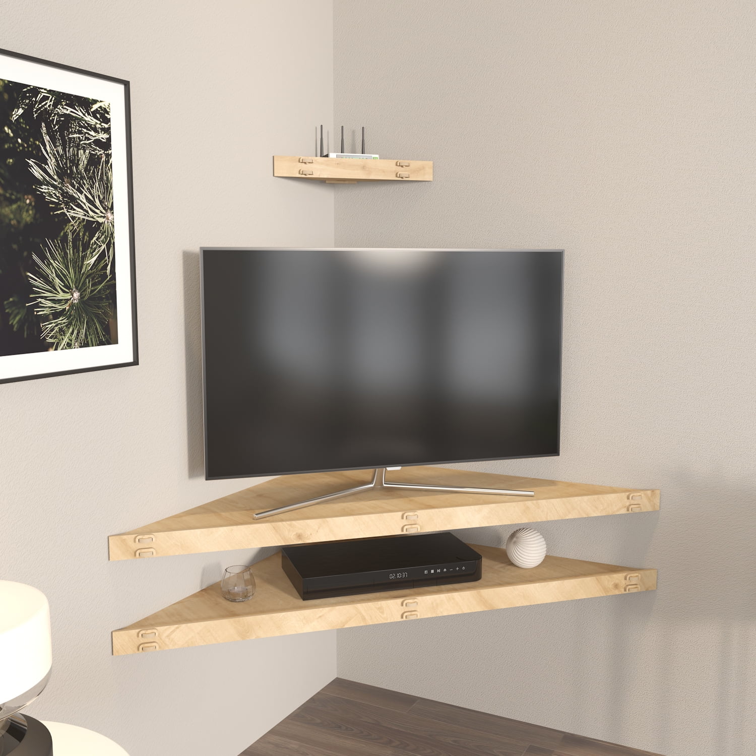  Mensi 47 Floating Corner TV Stand Wall Mounted Media Console For 60 