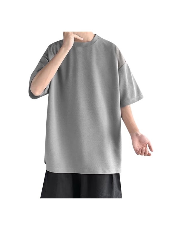Menst-Shirts Cartoons Mens T-Shirts Moisture Wicking Cotton Polyester Blend Men's Trendy Summer Half Sleeve T-Shirt Comfortable Versatile Loose Fit Modern Style Casual Short Sleeve Top for Men