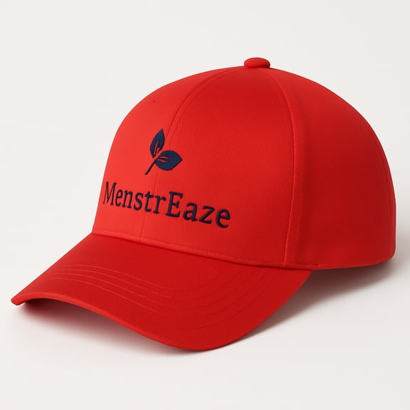 MenstrEaze Baseball Cap, 100% Cotton, One Size, Red