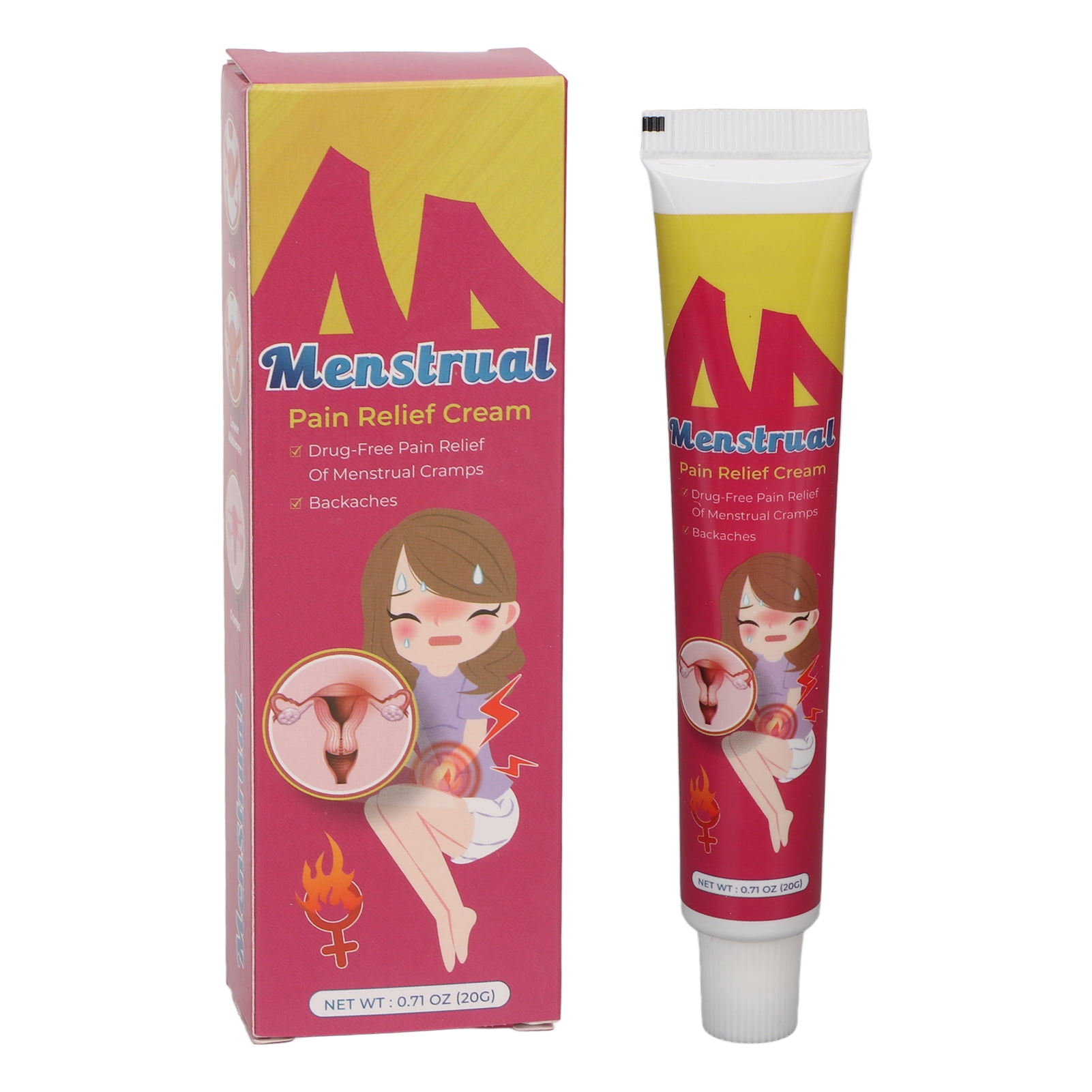 Menstrual Cramp Relief Cream Portable Safe Mild Backache Menstrual