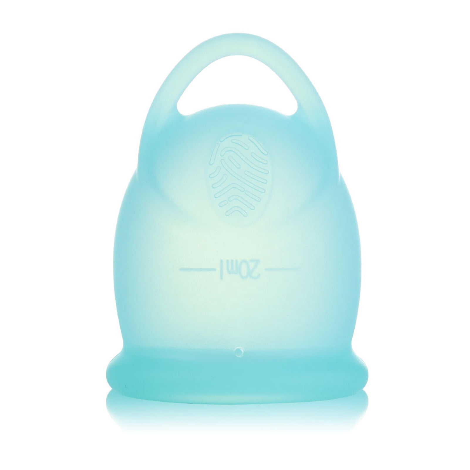 Menstrual Cup with Pull Ring Ergonomic Design Flexible Leak-proof Easy Removal Tampon Pad Alternative Reusable Soft Silicone First Period Cup for Girls Women-Blue,L