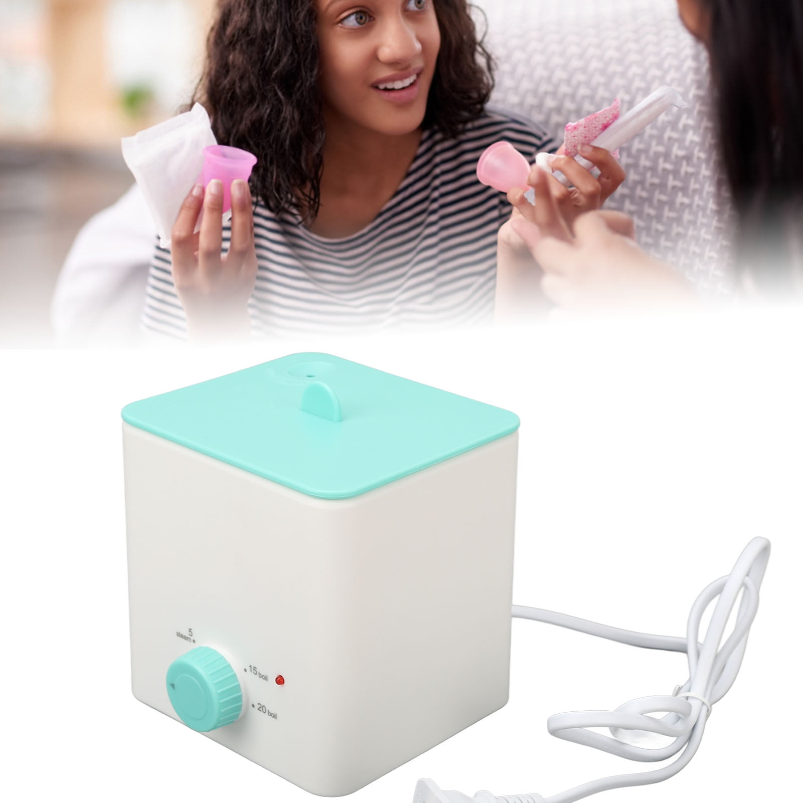 Menstrual Cup Steamer, 2 In 1 Period Disc Cleaner Machine Timing