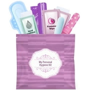 Menstrual Kit All-in-One | Convenience on The Go | Single Period Kit Pack for Travelling, Tweens & Teenagers or Emergency situations | Individually Wrapped Feminine Hygiene Products Purple