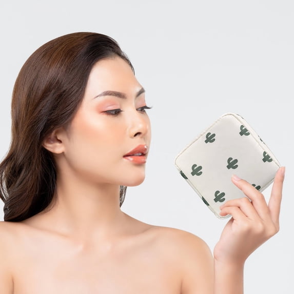 Menstrual Pad Storage Bag Waterproof Zipper Pouch for Sanitary Napkins