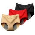 thumbnail image 1 of Menstrual Period Underwear for Women Mid-Rise Postpartum Hipster Ladies Lace Panties Cotton Stretch Full Coverage Briefs 3 Pack, 1 of 8