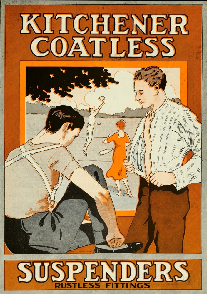 Menswear Review 1922 Kitchener Coatless Suspenders Canvas Art - Unknown (18 x 24)