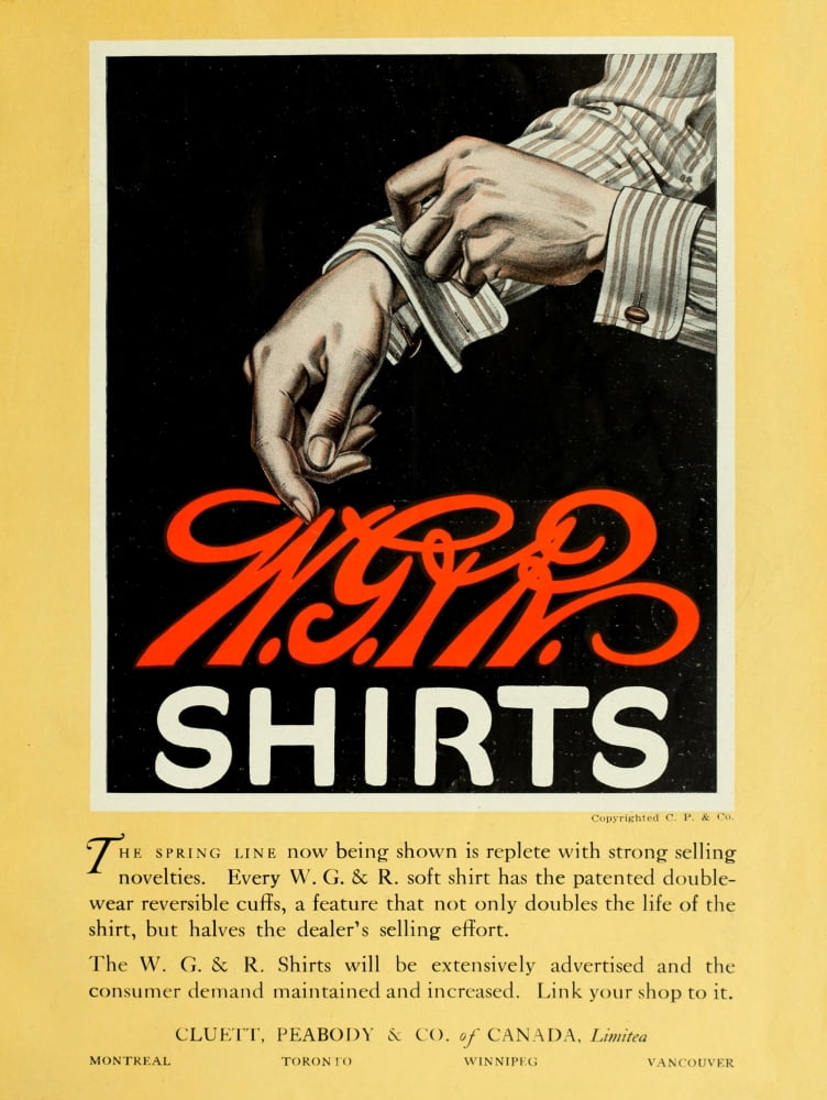 Menswear Review 1922 W G & R Shirts Canvas Art - Unknown (18 x 24)