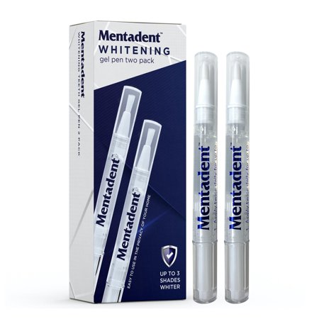 Mentadent Teeth Whitening Gel Pen - Non-Toxic, Enamel Safe & Painless - 2 Pack