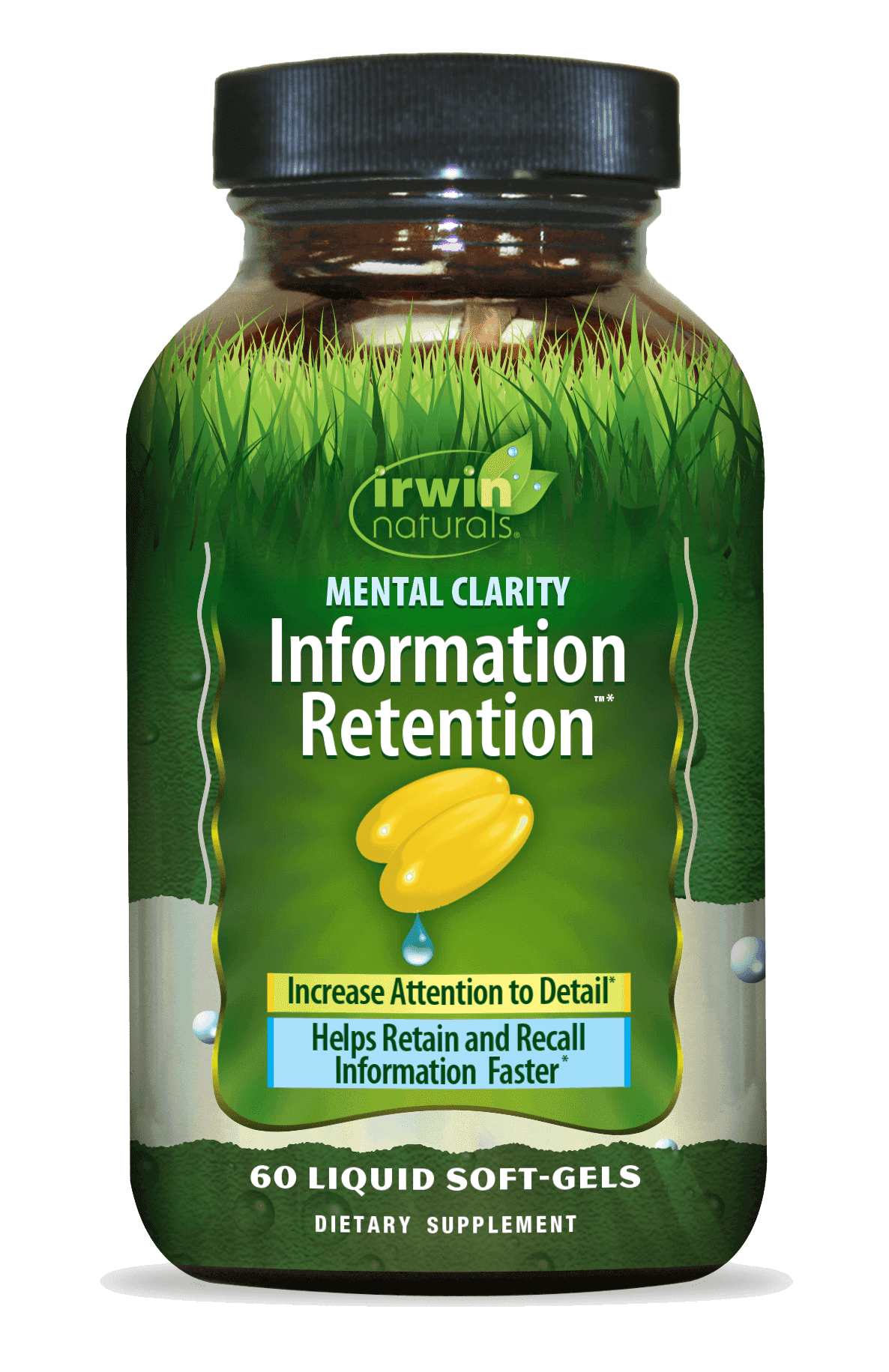 Irwin Naturals Mental Clarity Information Retention - 60 Liquid Soft-Gels - Helps Increase Attention to Detail & Retain and Recall Information Faster - 30 Total Servings